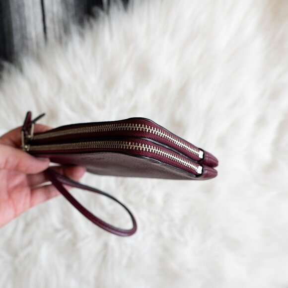 Coach Burgundy Leather Wristlet - Picture 7 of 14